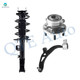Set of 3 Front Left Lower Control Arm Ball Joint-Wheel Hub Bearing Assembly-Quick Complete Strut-Coil Spring Assembly For 2011 2012 Ford Explorer AWD