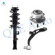 Set of 3 Front Right Lower Control Arm Ball Joint-Wheel Hub Bearing Assembly-Quick Complete Strut-Coil Spring Assembly For 2011 2012 Ford Explorer