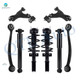 Set of 8 Front Lower Control Arm Ball Joint-Rear Upper Forward Control Arm-Quick Complete Strut-Coil Spring Assembly-Shock Absorber For 2013-2016 GMC Acadia Monotube Performance Upgrade