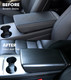 Matte Finish Black Carbon Fiber Pattern Armrest Cover For 2017-2023 Tesla 3 Except Highland, 2020-2025 Tesla Y