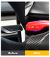 Gear Shift Cover Accessories For 2017-2023 Tesla 3 Except Highland, 2020-2025 Tesla Y Red Bright Carbon