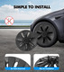 Set of 4 Original Car Model Wheel Covers Hubcaps To 2021-2024 Tesla Y 19 inch Wheel