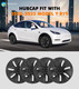 Set of 4 Original Car Model Wheel Covers Hubcaps To 2021-2024 Tesla Y 19 inch Wheel