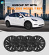 Set of 4 Wheel Covers Full Rim Storm Hubcaps To 2021-2024 Tesla Y 19 inch Wheel
