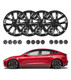 Set of 4 Gloss Black Snap On Hubcap Wheel Rim Skin Covers To 2017-2023 Tesla 3 Except Highland