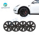 Set of 4 Matte Black Wheel Covers Hubcaps To 2021-2024 Tesla Y 19 inch Wheel