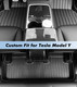Set of 3 Floor Mats Carpets To 2021-2024 Tesla Y 5 Seat,Must-Have Model Y Accessories To Tesla, Essential Tesla Accessories Model Y, All Weather Car Liners Interior Accessories