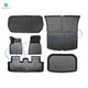 Set of 6 Floor Mats-Front-Rear Trunk Liner-Rear Well Liner TPE Material To 2021-2024 Tesla Y 5 Seat,Must-Have Model Y Accessories To Tesla, All Weather Car Liners Interior Accessories