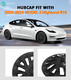 Set 4 Wheel Covers Refresh Edition Hubcaps For 2023-2025 Tesla 3 18 inch Wheel