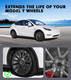Set of 4 Wheel Covers Hubcaps Gunmetal Gray To 2020-2025 Tesla Y 19 inch Wheel