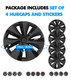 Set of 4 Wheel Covers Storm Hubcaps Black Gray To 2020-2025 Tesla Y 19 inch