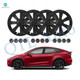 Set of 4 Wheel Covers Tomahawk Hubcaps Matte Black To 2020-2025 Tesla Y 19 inch