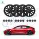 Set of 4 Wheel Covers Refresh Edition Hubcaps Matte Black To 2023-2025 Tesla 3 18 Inch Wheel