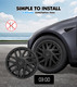 Set of 4 Wheel Covers Refresh Edition Hubcaps Matte Black To 2023-2025 Tesla 3 18 Inch Wheel