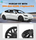 Set of 4 Wheel Covers Refresh Edition Hubcaps Matte Black To 2023-2025 Tesla 3 18 Inch Wheel