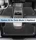 Set of 3 Refresh Edition Car Double-layer Foot Mat To 2023-2025 Tesla 3