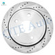 Rear Drilled Brake Rotors For 2011-2018 RAM 1500, 2002-2010 Dodge RAM 1500, 2019-2022 RAM 1500 Classic, 2004-2009 Dodge Durango, 2007-2009 Chrysler Aspen, Automotive Replacement Brake Rotors