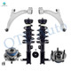 Set of 6 Front Lower Control Arm Ball Joint-Wheel Hub Bearing Assembly-Quick Complete Strut-Coil Spring Assembly For 2010 Buick Allure FWD