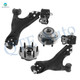 Set of 4 Front Lower Control Arm Ball Joint-Wheel Hub Bearing Assembly For 2017 GMC Acadia Limited