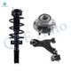 Set of 3 Front Right Lower Control Arm Ball Joint-Wheel Hub Bearing Assembly-Quick Complete Strut-Coil Spring Assembly For 2013-2017 Buick Enclave