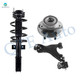 Set of 3 Front Right Lower Control Arm Ball Joint-Wheel Hub Bearing Assembly-Quick Complete Strut-Coil Spring Assembly For 2009-2012 Chevrolet Traverse