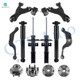 Set of 12 Front Lower Control Arm Ball Joint-Wheel Hub Bearing Assembly-Suspension Strut Assembly-Rear Upper Rearward Control Arm-Wheel Hub Bearing Assembly-Shock Absorber For 2008-2012 Buick Enclave Monotube Performance Upgrade