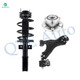 Set of 3 Front Left Lower Control Arm Ball Joint-Wheel Hub Bearing Assembly-Quick Complete Strut-Coil Spring Assembly For 2007-2010 Saturn Outlook
