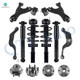 Set of 12 Front Lower Control Arm Ball Joint-Wheel Hub Bearing Assembly-Quick Complete Strut-Coil Spring Assembly-Rear Upper Rearward Control Arm-Wheel Hub Bearing Assembly-Shock Absorber For 2009-2012 Chevrolet Traverse Monotube Performance Upgrade