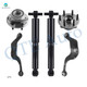 Set of 6 Rear Upper Rearward Control Arm-Wheel Hub Bearing Assembly-Shock Absorber For 2009-2017 Chevrolet Traverse