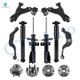 Set of 12 Front Lower Control Arm Ball Joint-Wheel Hub Bearing Assembly-Suspension Strut Assembly-Rear Upper Rearward Control Arm-Wheel Hub Bearing Assembly-Shock Absorber For 2017 GMC Acadia Limited Monotube Performance Upgrade