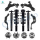 Set of 12 Front Lower Control Arm Ball Joint-Wheel Hub Bearing Assembly-Quick Complete Strut-Coil Spring Assembly-Rear Upper Rearward Control Arm-Wheel Hub Bearing Assembly-Shock Absorber For 2017 GMC Acadia Limited