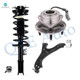 Set of 3 Front Left Lower Control Arm Ball Joint-Wheel Hub Bearing Assembly-Quick Complete Strut-Coil Spring Assembly For 2006 2007 Saturn VUE