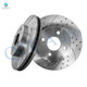 Front 256.05mm Drilled Slotted Brake Disc Rotors Replacement For 2005 Pontiac Pursuit
