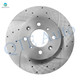 Set of 4 Front 262mm Drilled Slotted Brake Disc Rotors-Rear 200mm Drums Shoes Replacement For 2001-2005 Honda Civic