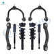 Set of 8 Front Upper Control Arm Ball Joint-Quick Complete Strut-Coil Spring Assembly-Rear Upper Forward Control Arm-Complete Shock Absorber Kit For 2012-2019 Dodge Charger