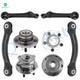 Set of 8 Front Lower Rearward Control Arm-Wheel Hub Bearing Assembly-Rear Upper Forward Control Arm-Wheel Hub Bearing Assembly For 2007-2009 Dodge Charger