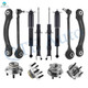 Set of 12 Front Lower Forward Control Arm Ball Joint-Rear Upper Forward Control Arm-Wheel Hub Bearing Assembly-Suspension Strut Assembly-Shock Absorber For 2007-2009 Dodge Charger