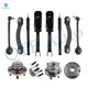 Set 12 Front Lower Forward Control Arm Ball Joint-Rear Upper Forward Control Arm-Wheel Hub Bearing-Quick Complete Strut-Shock For 2005-2009 Chrysler 300 w/ Performance Susp.