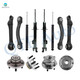 Set of 12 Front Lower Rearward-Rear Upper Forward Control Arm-Wheel Hub Bearing Assembly-Suspension Strut Assembly-Shock Absorber For 2005-2008 Dodge Magnum