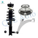 Set of 3 Front Left Lower Control Arm Ball Joint-Wheel Hub Bearing Assembly-Quick Complete Strut-Coil Spring Assembly For 2011 Buick Regal