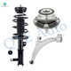 Set of 3 Front Left Lower Control Arm Ball Joint-Wheel Hub Bearing Assembly-Quick Complete Strut-Coil Spring Assembly For 2013 Chevrolet Malibu