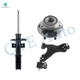 Set of 3 Front Left Lower Control Arm Ball Joint-Wheel Hub Bearing Assembly-Suspension Strut Assembly For 2008-2012 Buick Enclave