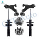 Set of 6 Front Lower Control Arm Ball Joint-Wheel Hub Bearing Assembly-Suspension Strut Assembly For 2007-2012 GMC Acadia
