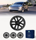 PM Auto Set of 4 Wheel Covers Spider Web II Hubcaps Matte Black Fits 2017 2018 2019 2020 2021 2022 2023 Tesla 3 18 inch; Except Highland