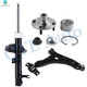 Set of 3 Front Left Lower Control Arm Ball Joint-Wheel Hub Bearing Assembly-Suspension Strut Assembly For 2004 2005 Ford Focus