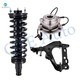 Set of 3 Front Left Lower Control Arm Ball Joint-Wheel Hub Bearing Assembly-Quick Complete Strut-Coil Spring Assembly For 2004-2007 Isuzu Ascender