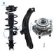 Set of 3 Front Left Lower Control Arm Ball Joint-Wheel Hub Bearing Assembly-Quick Complete Strut-Coil Spring Assembly For 2013 Nissan Sentra