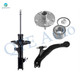 Set of 3 Front Right Lower Control Arm Ball Joint-Wheel Hub Bearing Assembly-Suspension Strut Assembly Replacement For 1999-2003 Toyota Solara
