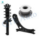Set of 3 Front Right Lower Control Arm Ball Joint-Wheel Hub Bearing Assembly-Quick Complete Strut-Coil Spring Assembly For 2012-2018 Volkswagen Passat