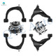Set of 6 Front Upper and Lower Control Arm Ball Joint-Wheel Hub Bearing Assembly For 2005-2015 Toyota Tacoma